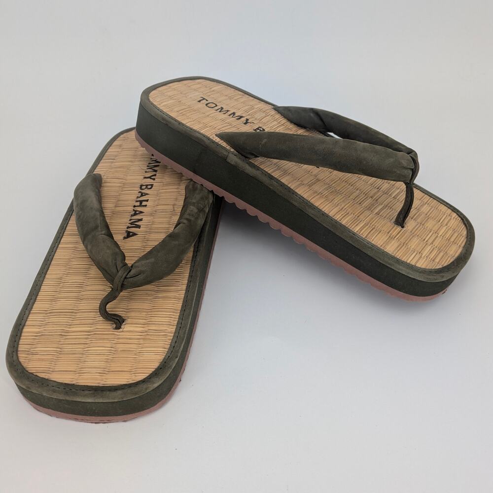 Tommy Bahama Flip Flop Sandals US Women's 8 1/2 Grass Tatami Mat Setta Thongs